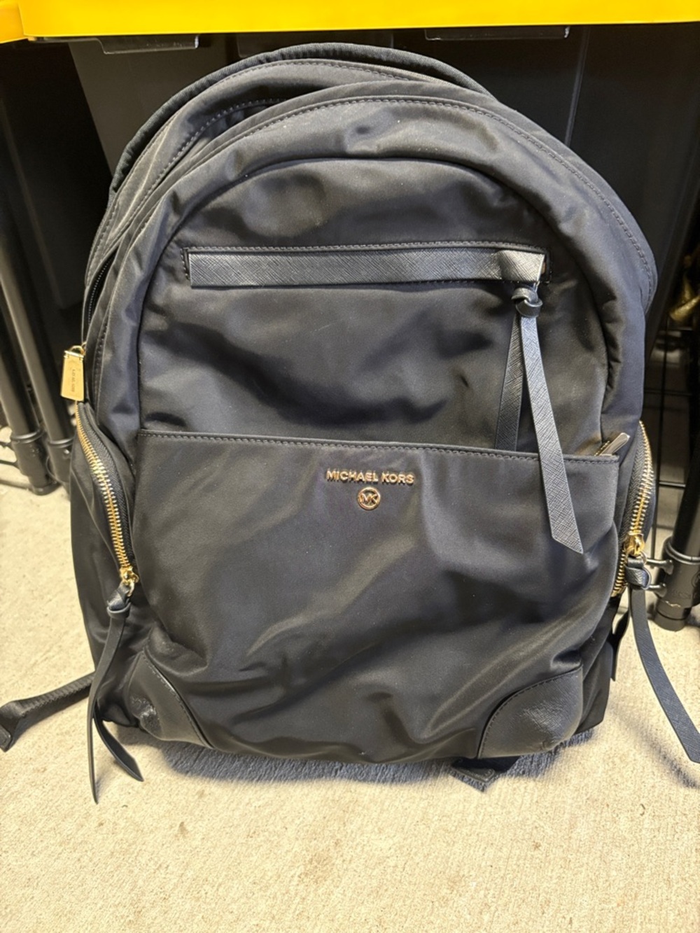 Michael Kors Navy and Gold Men's Backpack